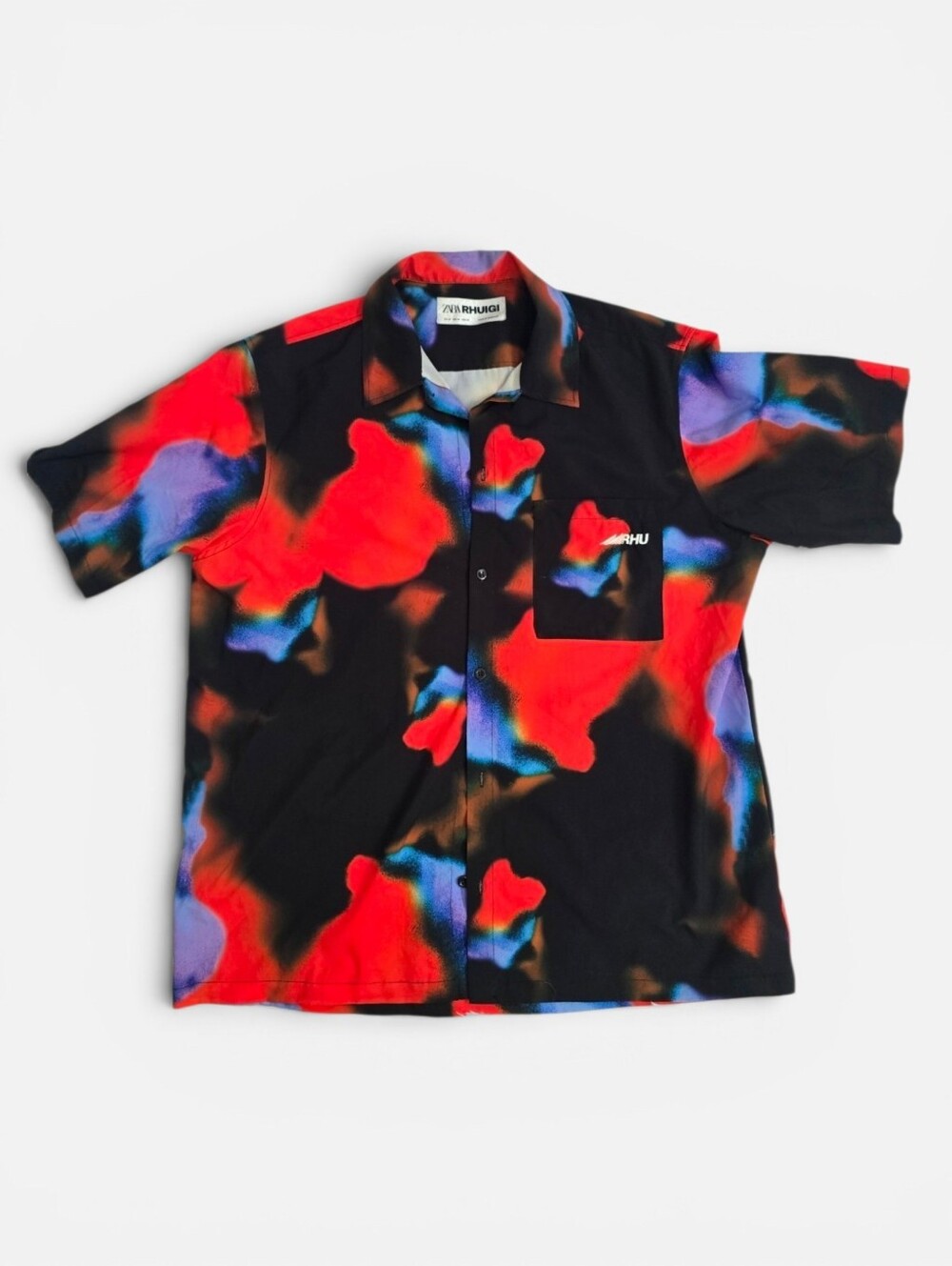 Zara X Rhuigi Colorful Abstract Print Men's Button Up Streetwear Shirt